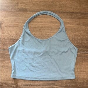 SHEIN Blue Ribbed Crop Top